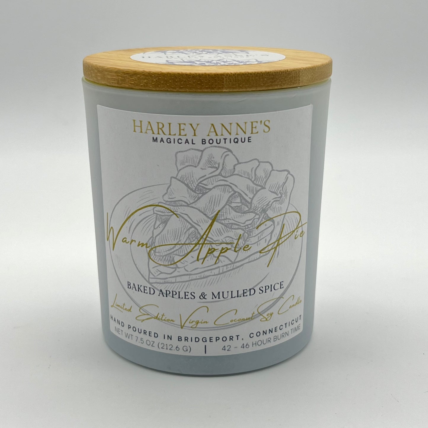 Warm Apple Pie 7.5 Ounce Virgin Coconut Soy Limited Edition Fall Candle