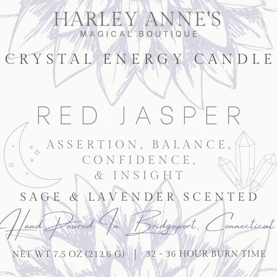 Red Jasper Crystal Energy Candle