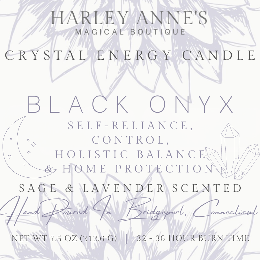 Black Onyx Crystal Energy Candle