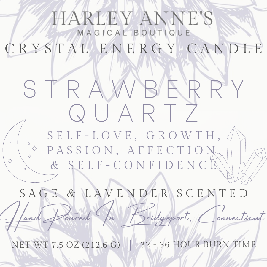 Strawberry Quartz Crystal Energy Candle