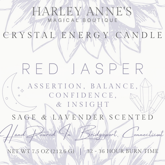 Red Jasper Crystal Energy Candle