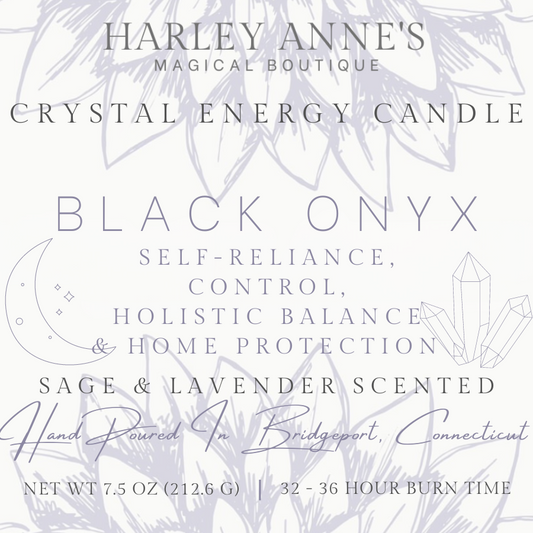 Black Onyx Crystal Energy Candle