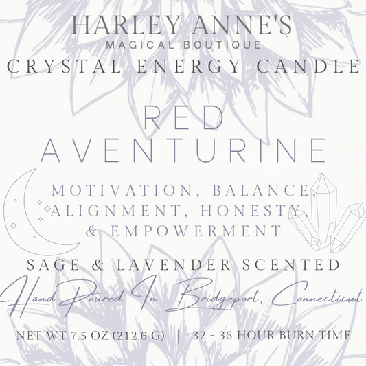 Red Aventurine Crystal Energy Candle